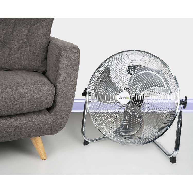 Refurbished electriQ 18" Chrome High Velocity Floor Fan