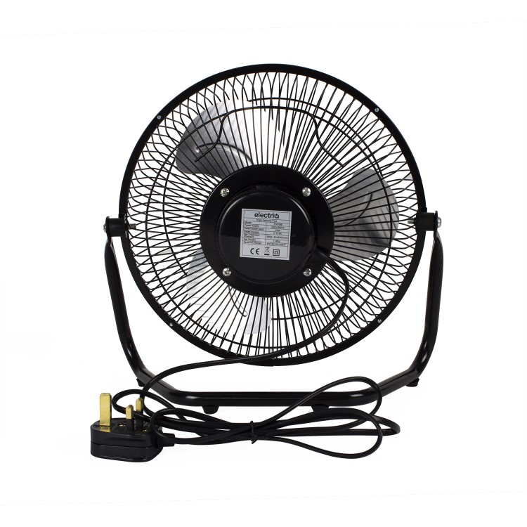 electriQ 9 Inch High Velocity Desk Fan - Black Metal Body