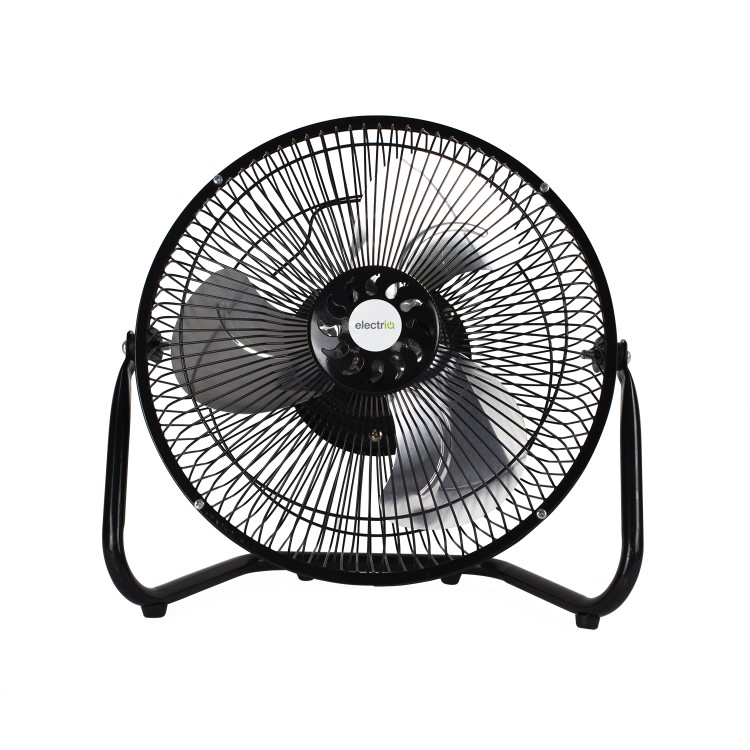 electriQ 9 Inch High Velocity Desk Fan - Black Metal Body