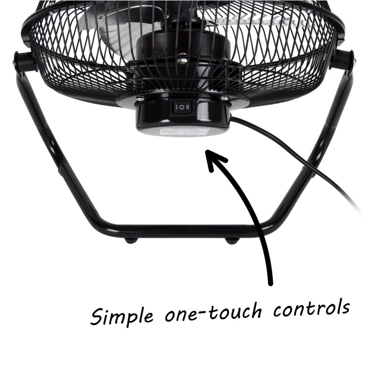 electriQ 9 Inch High Velocity Desk Fan - Black Metal Body