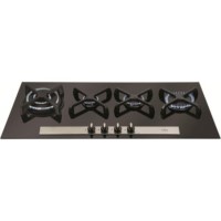 CDA HVG93BL 96cm Four Burner Linear Gas-on-glass Hob Black