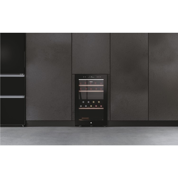 Haier 42 Bottle Freestanding Wine Cooler - Black