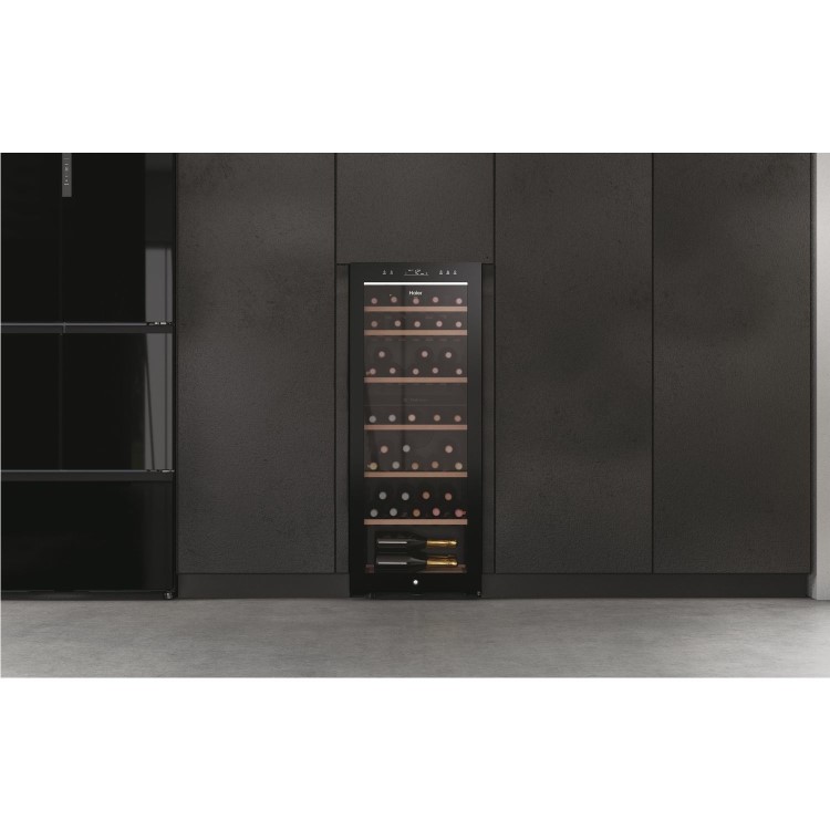 Refurbished Haier HWS77GDAU1 Freestanding 77 Bottle Dual Zone Wine Cooler Black