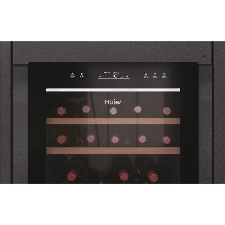 Refurbished Haier HWS77GDAU1 Freestanding 77 Bottle Dual Zone Wine Cooler Black