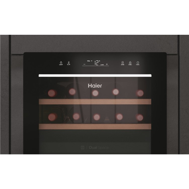 Refurbished Haier HWS42GDAU1 Freestanding 44 Bottle Dual Zone Wine Cooler Black