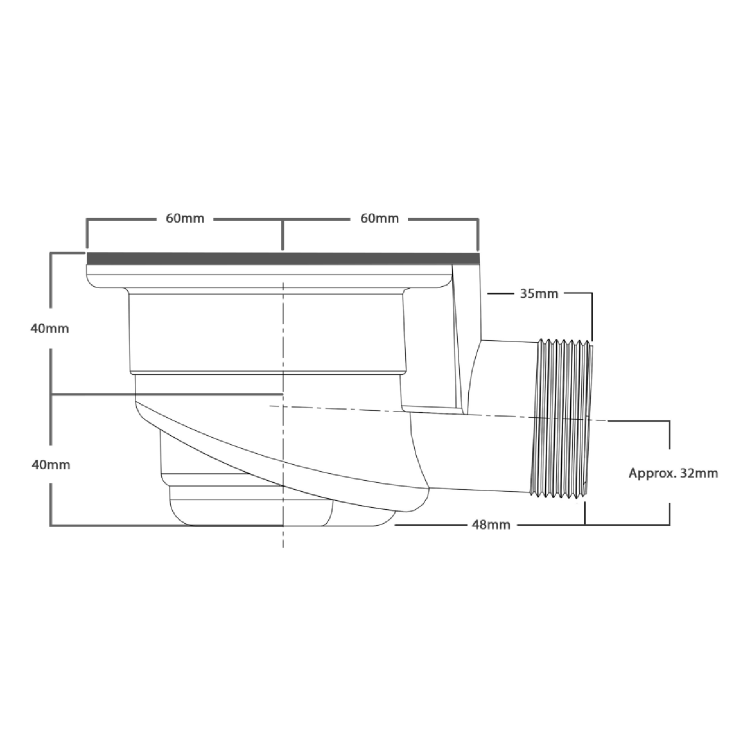 90mm Chrome Shower Tray Waste