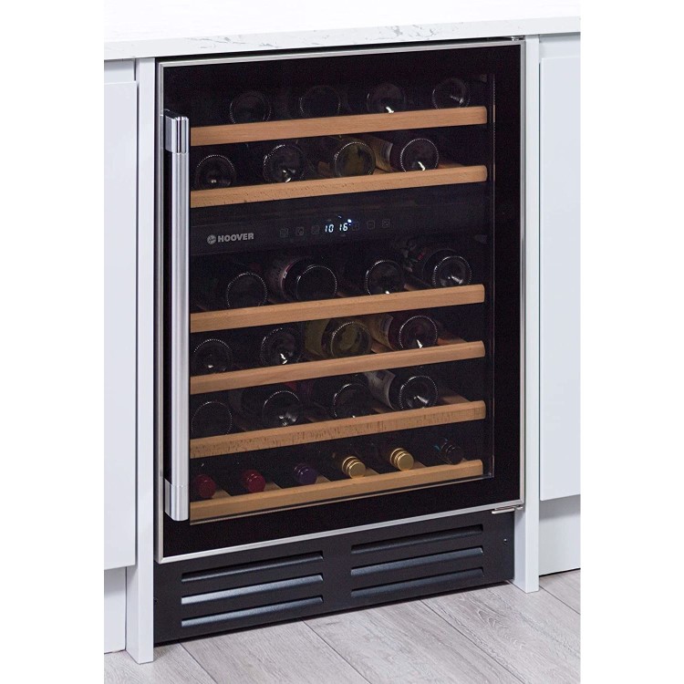 Hoover 46 BottleCapacity Dual Zone Built in Wine Cooler - Black