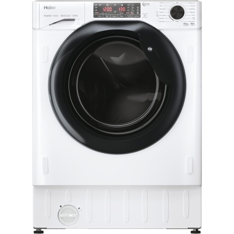 Refurbished Haier Series 4 HWDQ90B416FWB-UK Integrated 9/5KG 1600 Spin Washer Dryer White