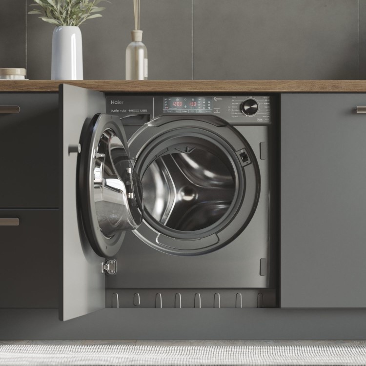 Haier Series 4 9kg Wash 5kg Dry 1600rpm Integrated Washer Dryer - Graphite