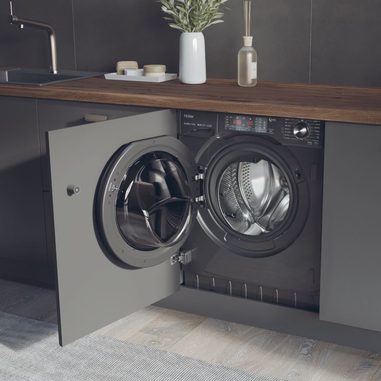 Haier Series 4 9kg Wash 5kg Dry 1600rpm Integrated Washer Dryer - Graphite