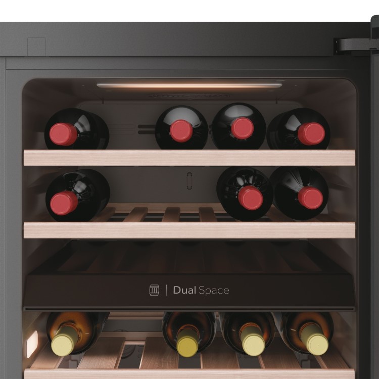 Refurbished Haier HWS42GDAU1 Freestanding 44 Bottle Dual Zone Wine Cooler Black