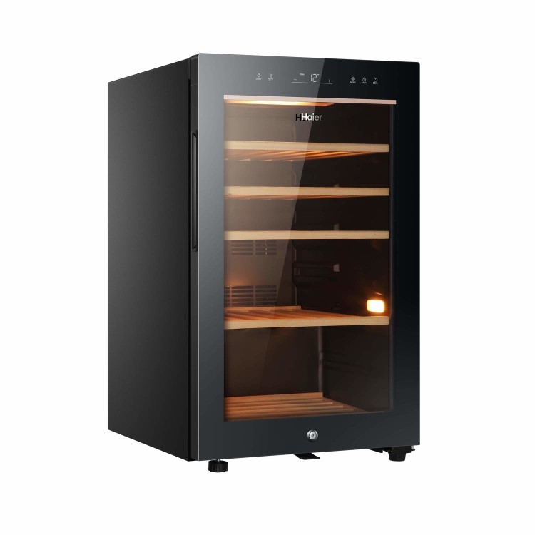 Refurbished Haier HWS49GA Freestanding 42 Botttle Single Zone Wine Cooler Black