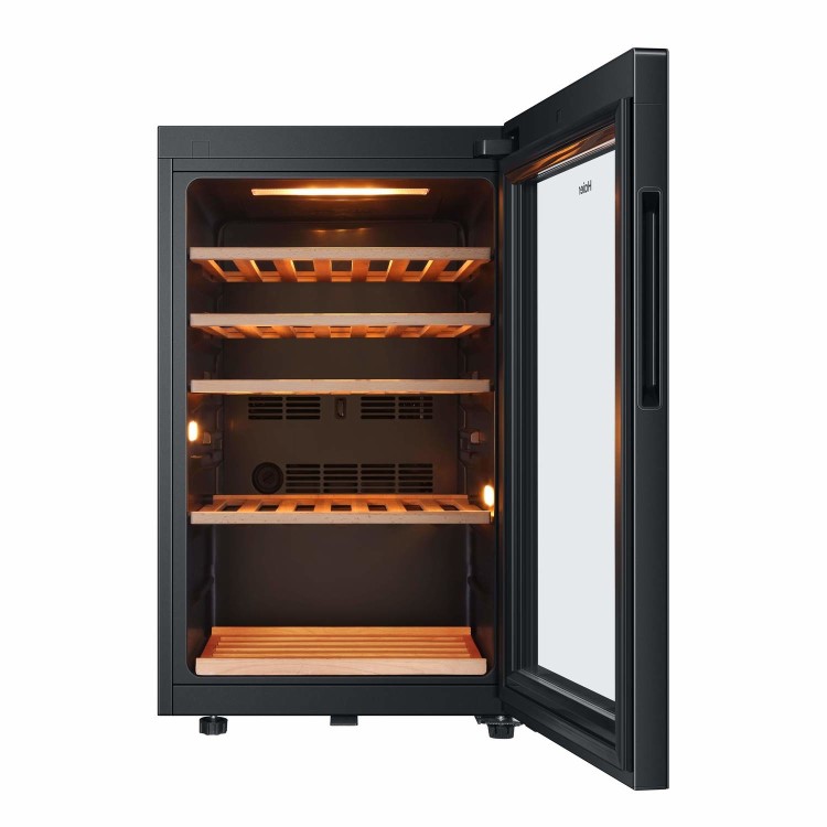 Refurbished Haier HWS49GA Freestanding 42 Botttle Single Zone Wine Cooler Black