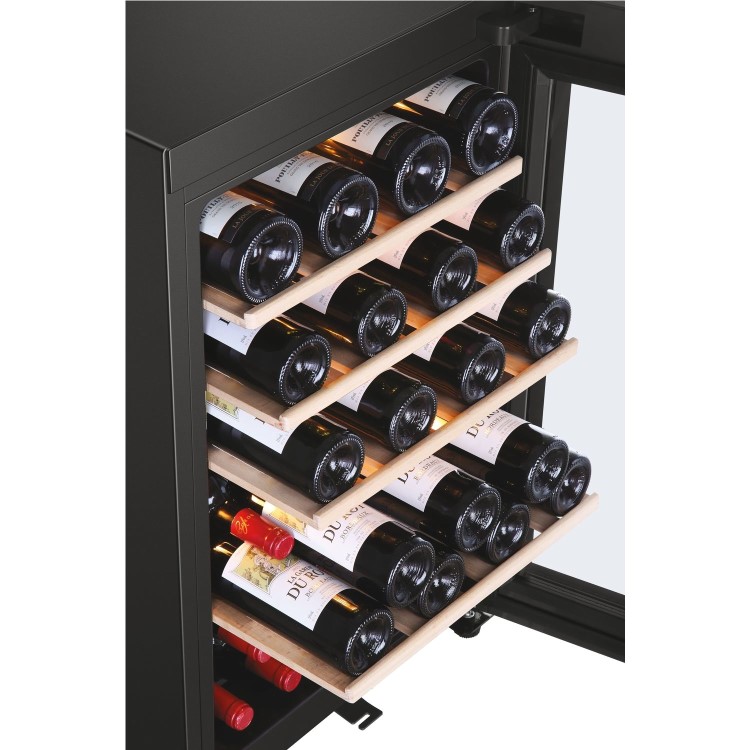 Refurbished Haier HWS49GA Freestanding 42 Botttle Single Zone Wine Cooler Black