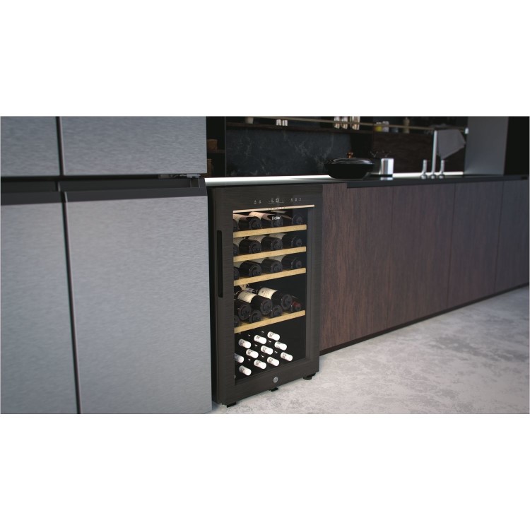 Refurbished Haier HWS49GA Freestanding 42 Botttle Single Zone Wine Cooler Black