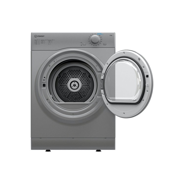 Refurbished Indesit 1D80SUK Freestanding Vented 8KG Tumble Dryer Silver