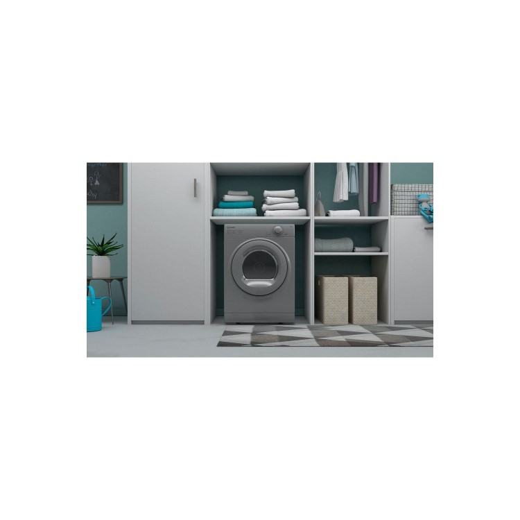 Refurbished Indesit 1D80SUK Freestanding Vented 8KG Tumble Dryer Silver