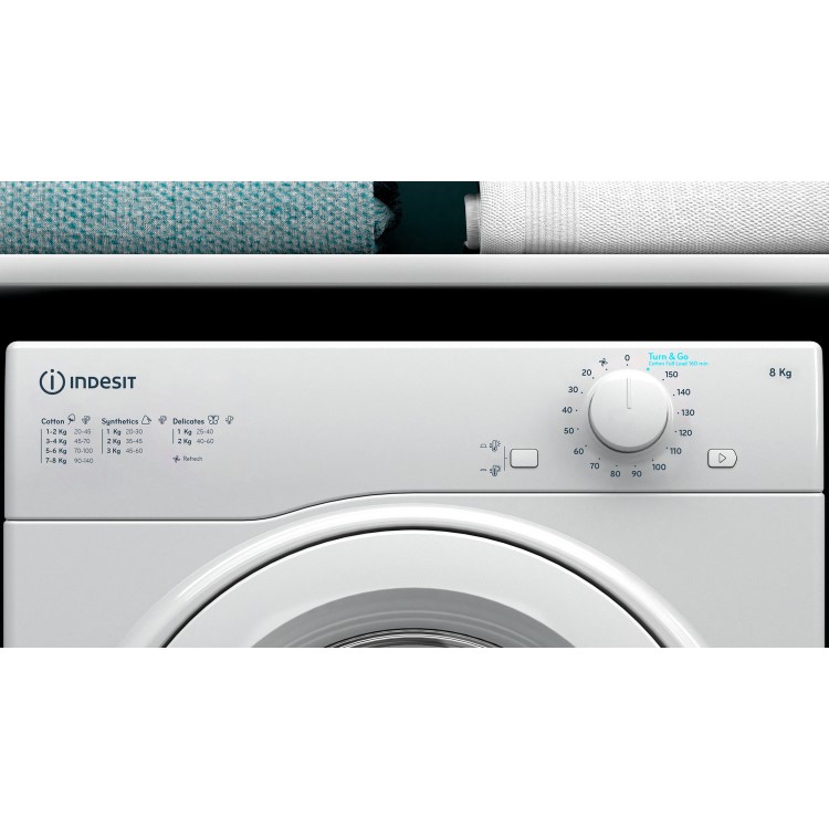 Indesit Turn&Go 8kg Vented Tumble Dryer - White