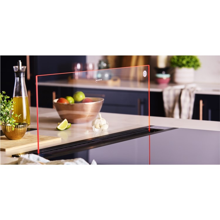 Neff N90 80cm Clear Glass Downdraft Hood - Black