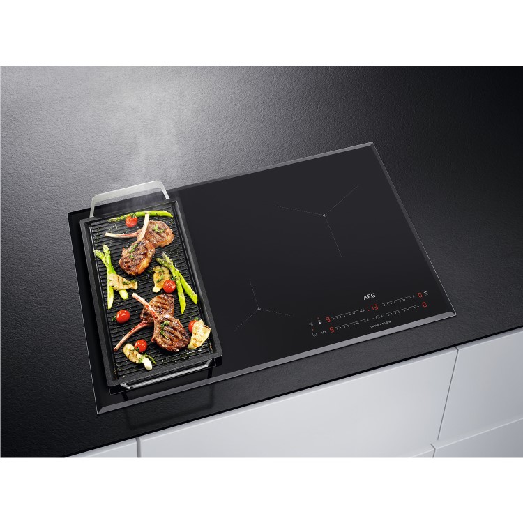 Refurbished AEG IAE84421FB 78cm 4 Zone Induction Hob with Bridge Zone and SenseBoil