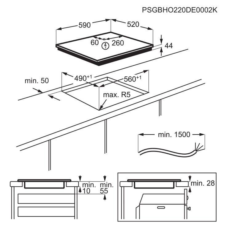 AEG 7000 Series SenseBoil&reg; Series 60cm 4 Zone Induction Hob