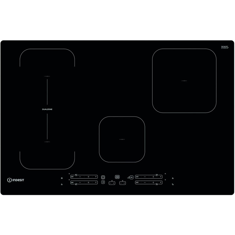 Indesit 77cm 4 Zone Induction Hob with Dualzone