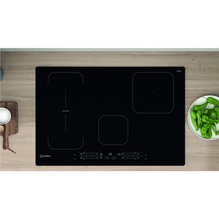 Indesit 77cm 4 Zone Induction Hob with Dualzone