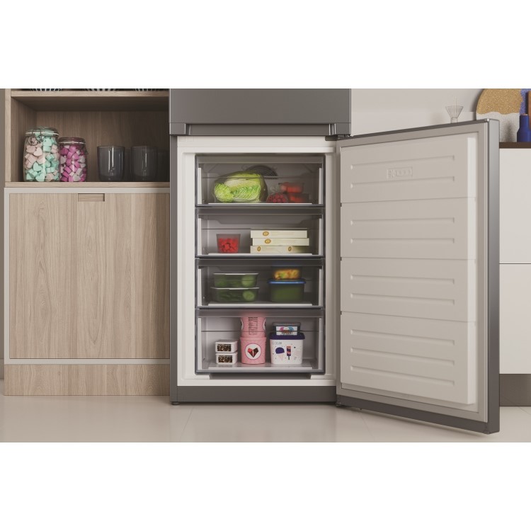 Indesit 322 Litre 50/50 Freestanding Fridge Freezer - Silver