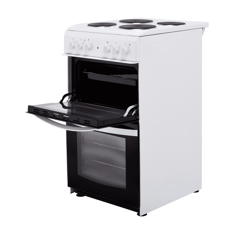 Indesit 50cm Double Cavity Electric Cooker with Sealed Plate Hob - White