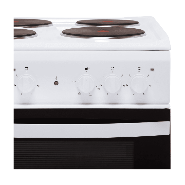 Indesit 50cm Double Cavity Electric Cooker with Sealed Plate Hob - White