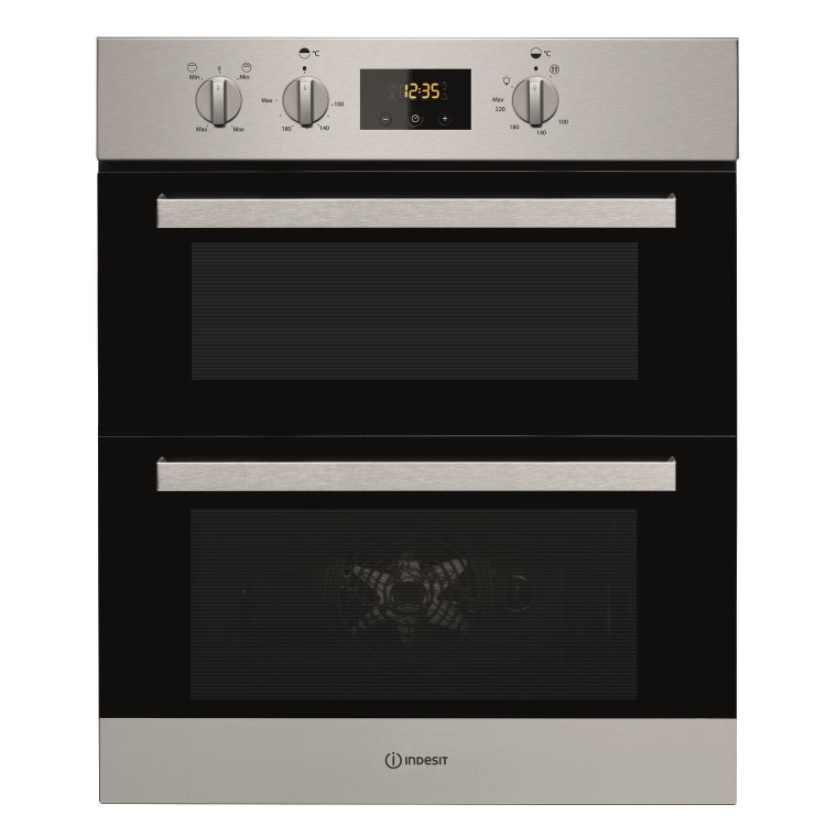 Indesit Aria Electric Built Under Double Oven - Stainless Steel