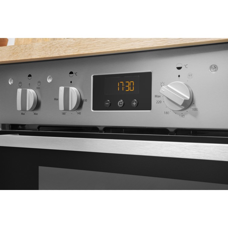 Indesit Aria Electric Built Under Double Oven - Stainless Steel