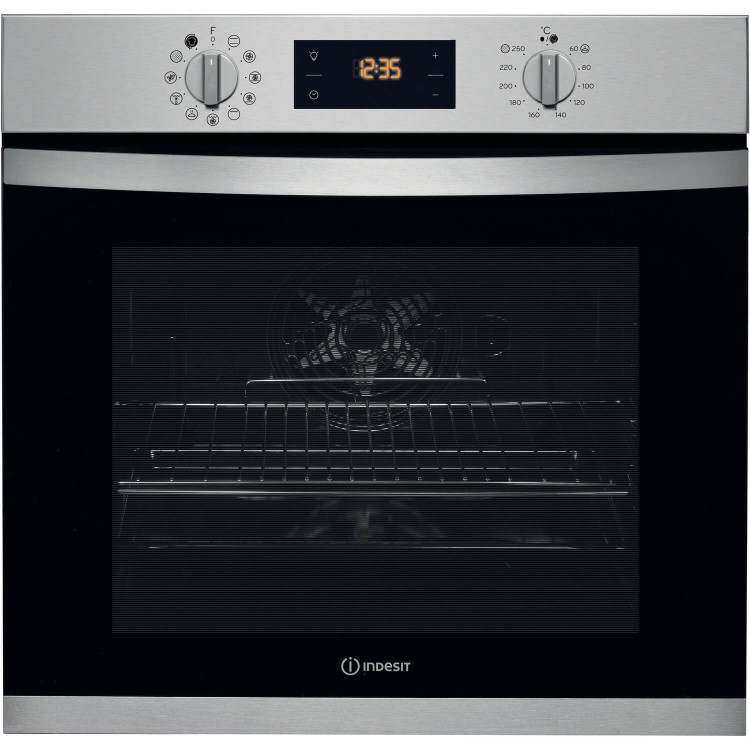 Refurbished Indesit Aria IFW3841PIX 60cm Single Built In Electric Oven Stainless Steel