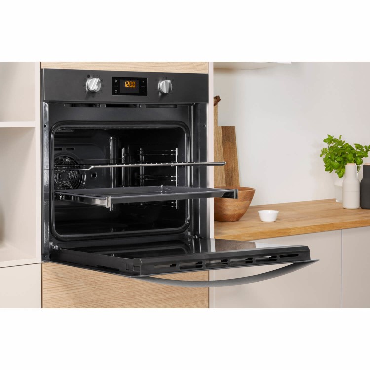 Refurbished Indesit Aria IFW3841PIX 60cm Single Built In Electric Oven Stainless Steel