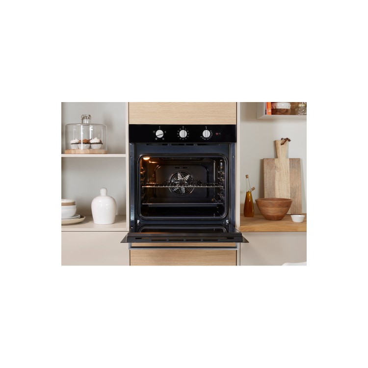 Refurbished Indesit Aria IFW6330BL 60cm Single Built In Electric Oven Black