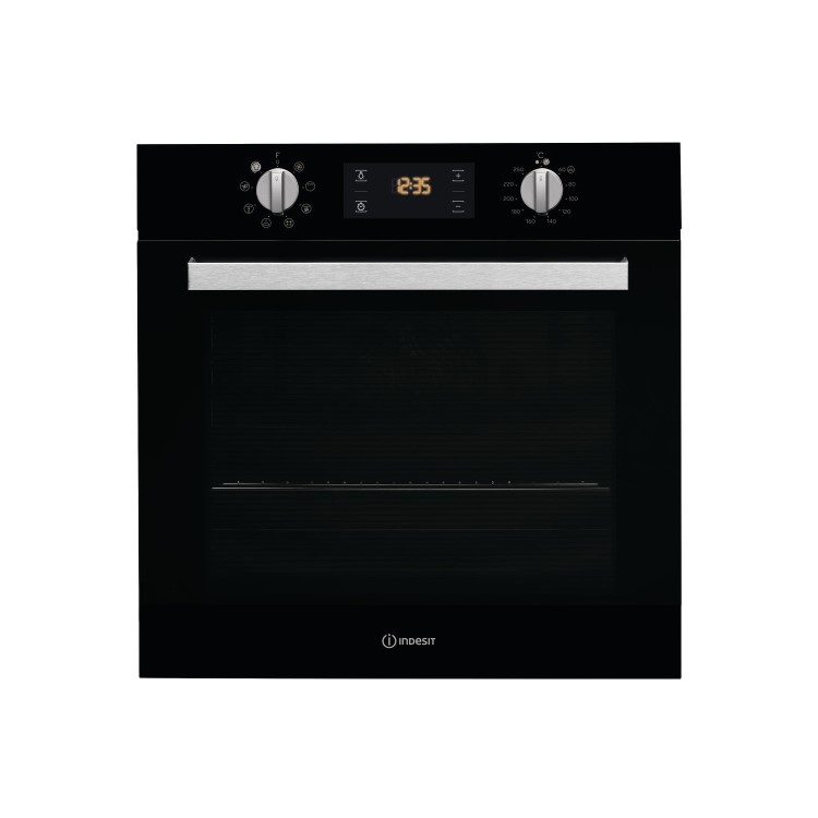 Indesit Aria Electric Fan Single Oven - Black