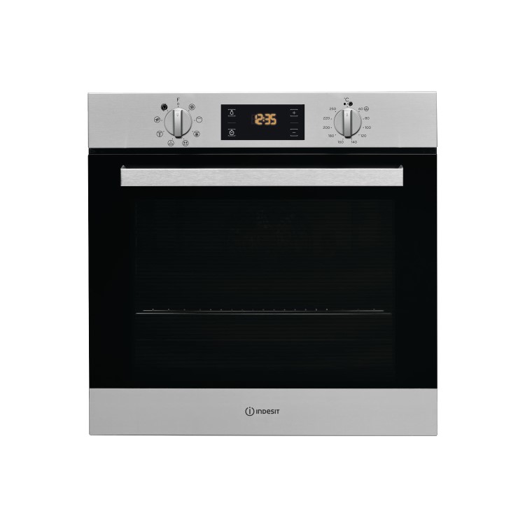 Refurbished Indesit Aria IFW6340IXUK 60cm Single Built In Electric Oven Stainless Steel