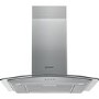 Indesit 60cm Curved Glass Chimney Cooker Hood - Stainless Steel