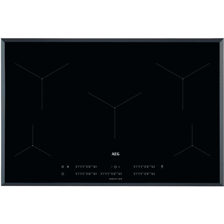 AEG IKE85431FB MaxiSense 78cm Five Zone Induction Hob With Bevelled Edges & Hob2Hood