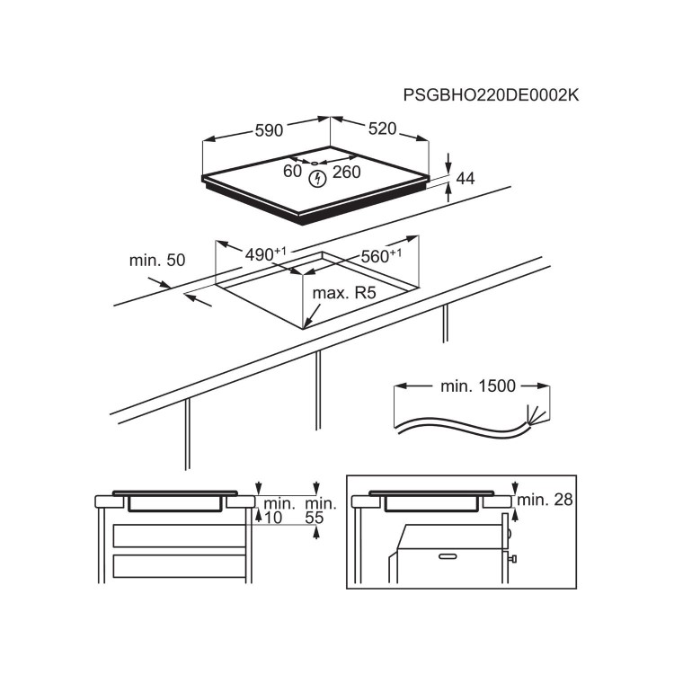 AEG 6000 Series 60cm Induction Hob with Bridge Zone