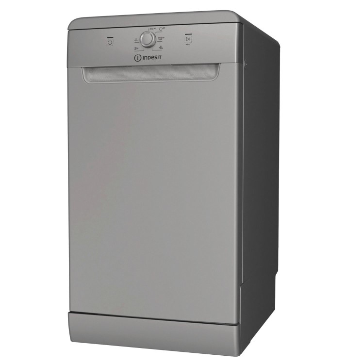 Indesit Freestanding Slimline Dishwasher - Silver