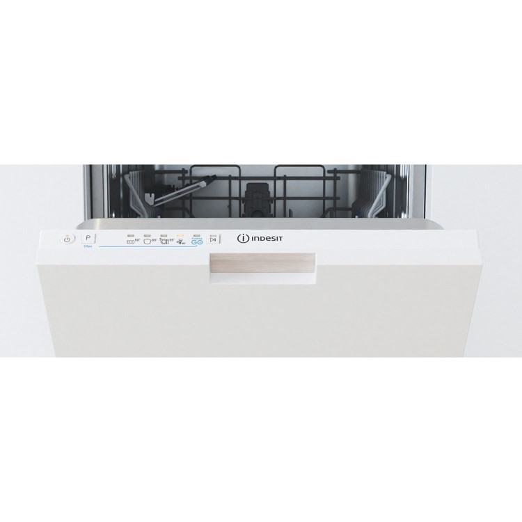 Indesit Push&Go Integrated Slimline Dishwasher - D-Rated White Control Panel