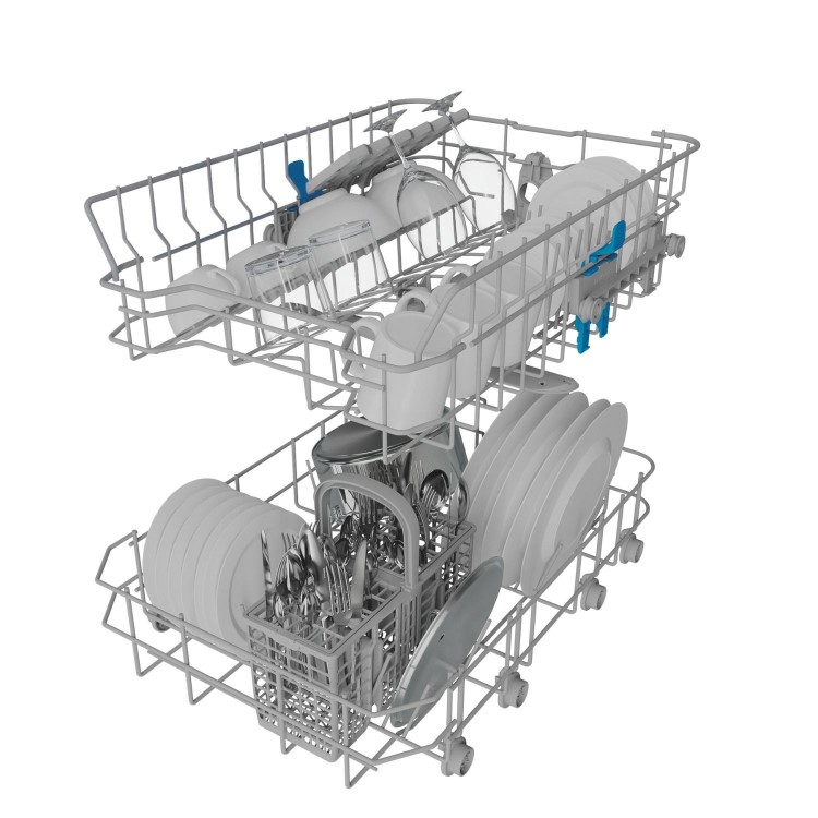 Indesit Push&Go Integrated Slimline Dishwasher - D-Rated White Control Panel