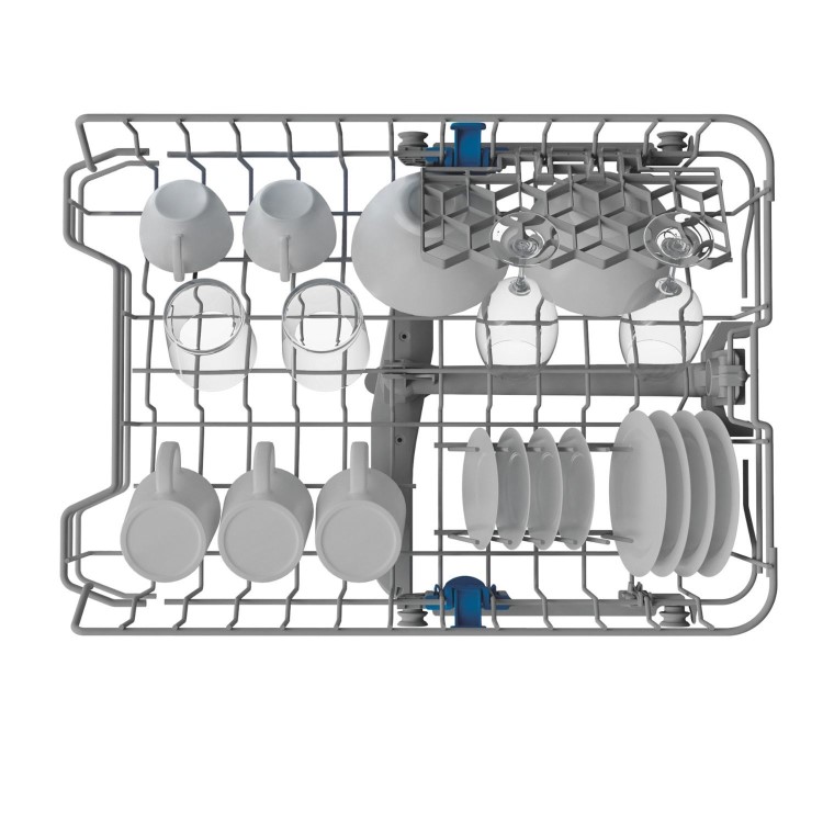 Indesit Push&Go Integrated Slimline Dishwasher - D-Rated White Control Panel