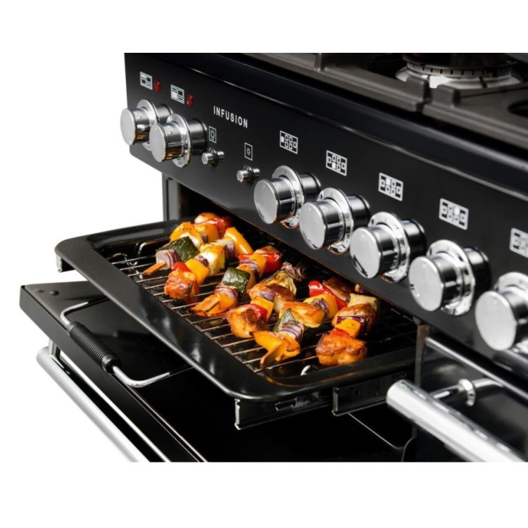 Rangemaster Infusion 110cm Dual Fuel Range Cooker - Black