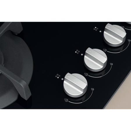 Indesit 60cm 4 Burner Gas on Glass Hob - Black