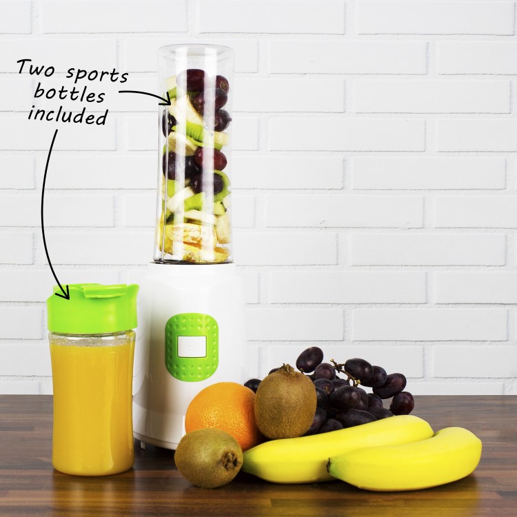 electriQ Active Sports Blender - Includes 2 Free Bottles - BPA Free 350W