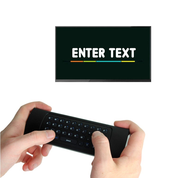 electriQ 3-in-1 Magic Remote with Wireless Keyboard and Air Mouse plus Voice Input for Smart TV Android PC Laptop