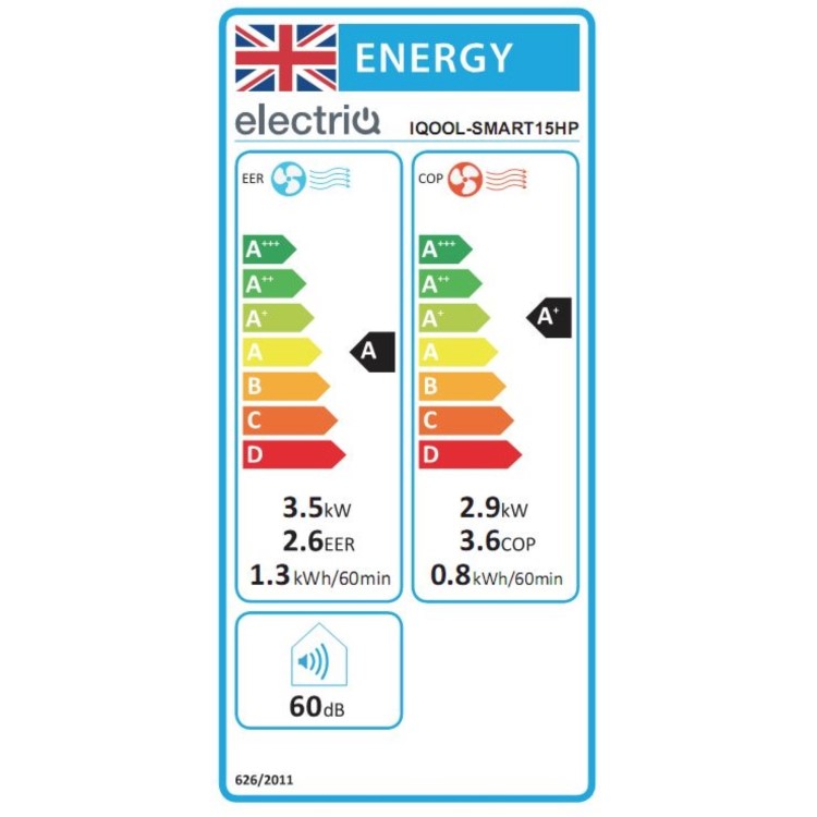 Refurbished electriQ iQool 12000 BTU Wall Mounted Air Conditioner with Heating Function