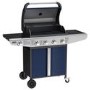 Boss Grill Kentucky Premium - 4 Burner Gas BBQ Grill with Side Burner - Blue